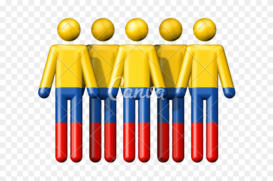 Flag Of Colombia On Stick Figure, People, Person, Crowd, Dynamite Png Image
