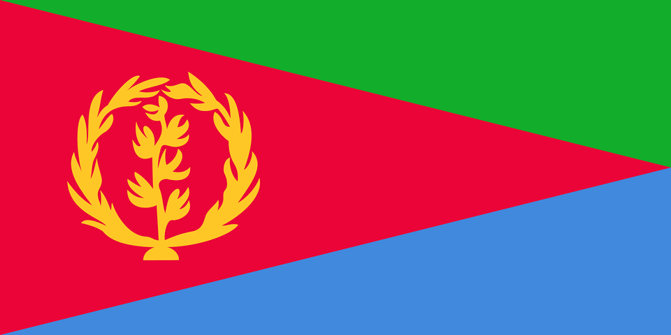 Flag Of Eritrea Clipart, Emblem, Symbol, Flower, Plant Png