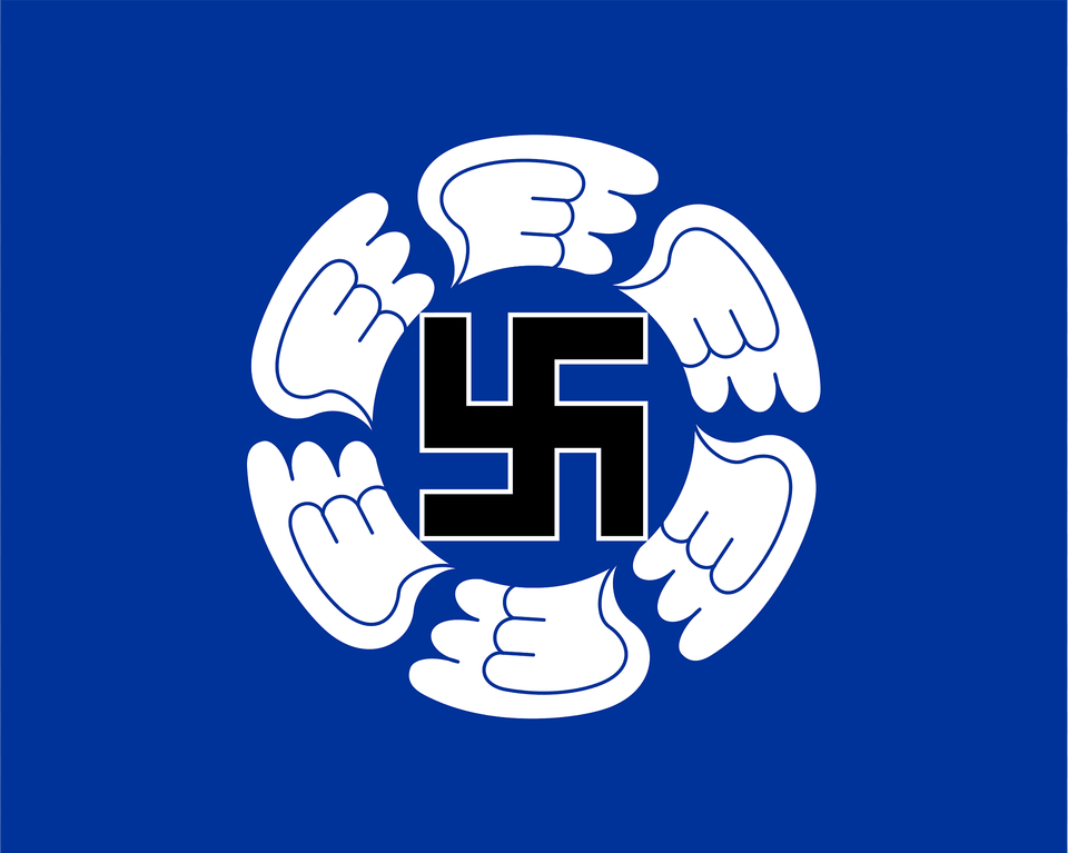 Flag Of Finland Air Force Squadrons Without Squadron Emblem Clipart, Symbol, Body Part, Hand, Person Png Image