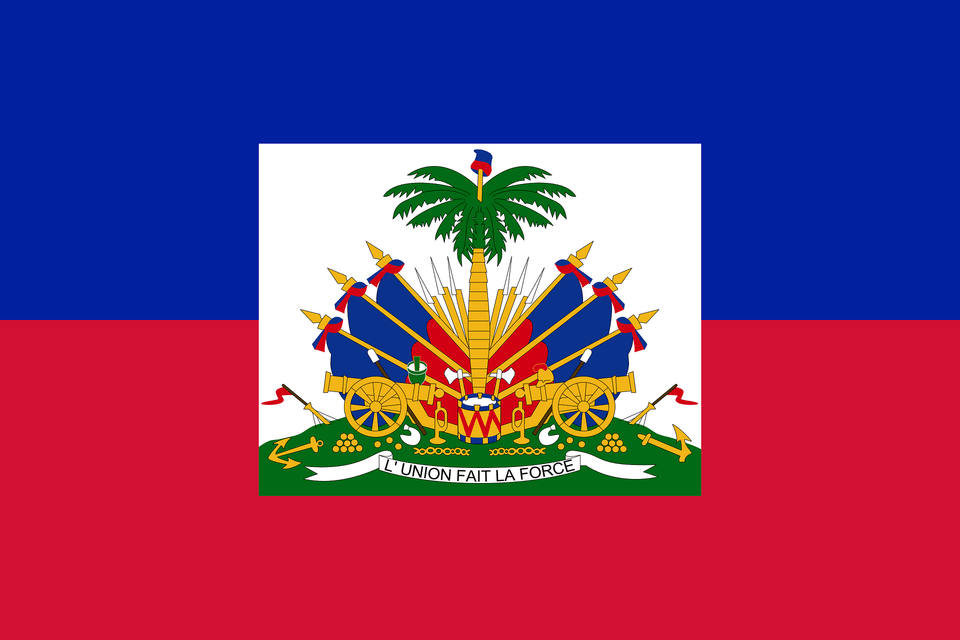 Flag Of Haiti 3 2 Clipart, Emblem, Symbol, Device, Grass Free Transparent Png