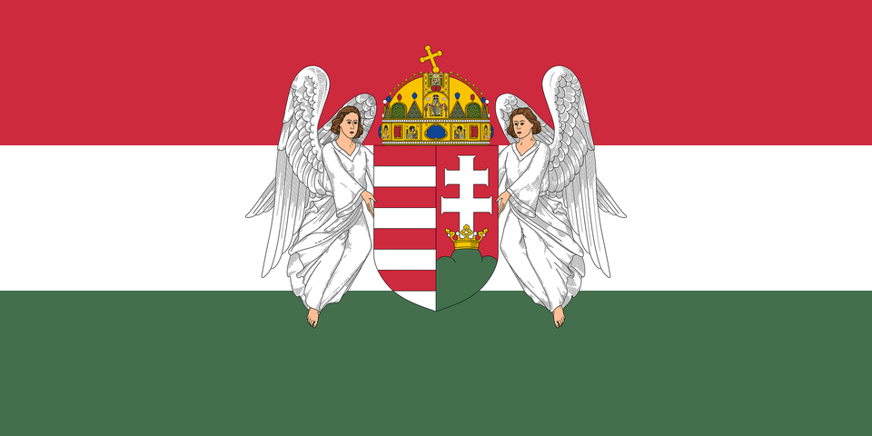 Flag Of Hungary 1915 1918 Angels Clipart, Angel, Person, Face, Head Free Transparent Png
