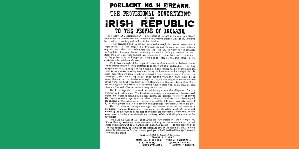 Flag Of Ireland With Easter Proclamation Clipart, Advertisement, Page, Poster, Text Png