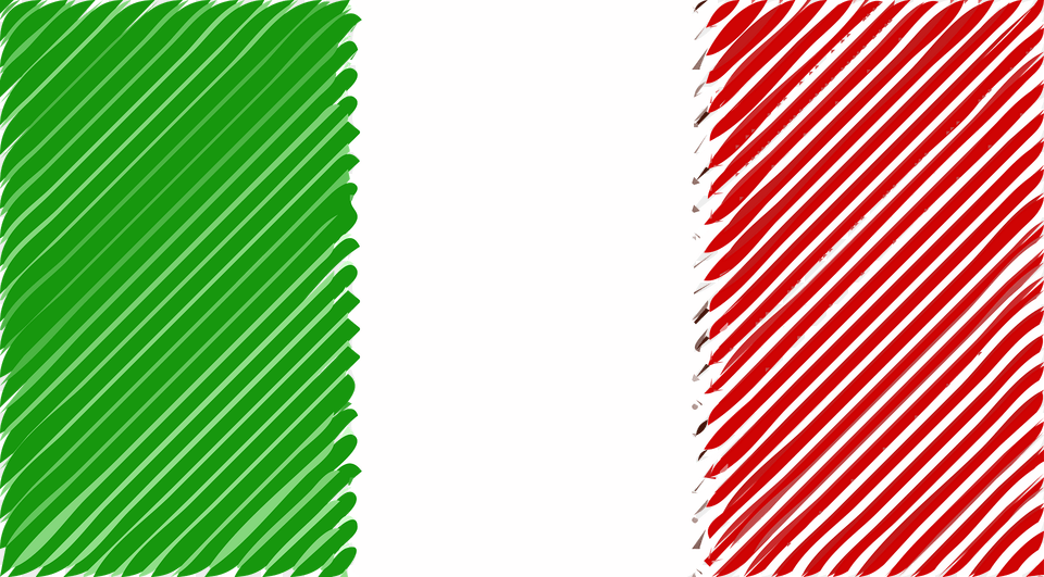 Flag Of Italy Linear Clipart, Paper, Green Free Transparent Png
