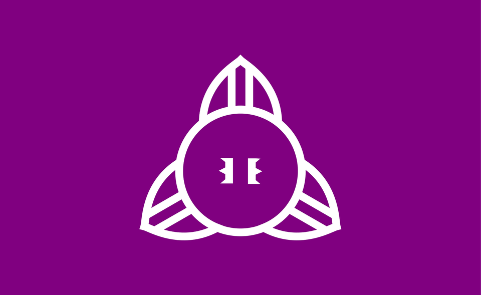 Flag Of Kitatachibana Gunma Clipart, Purple, Logo, Sticker, Dynamite Free Png Download