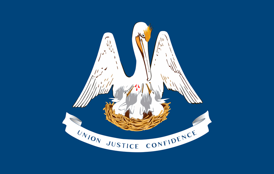 Flag Of Louisiana Clipart, Animal, Bird, Waterfowl, Pelican Png Image