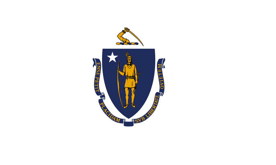 Flag Of Massachusetts Clipart, Emblem, Person, Symbol, Logo Png Image