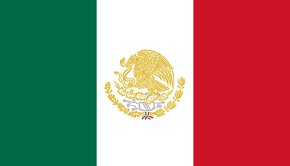 Flag Of Mexico With Golden And Silver Arms Clipart Free Png