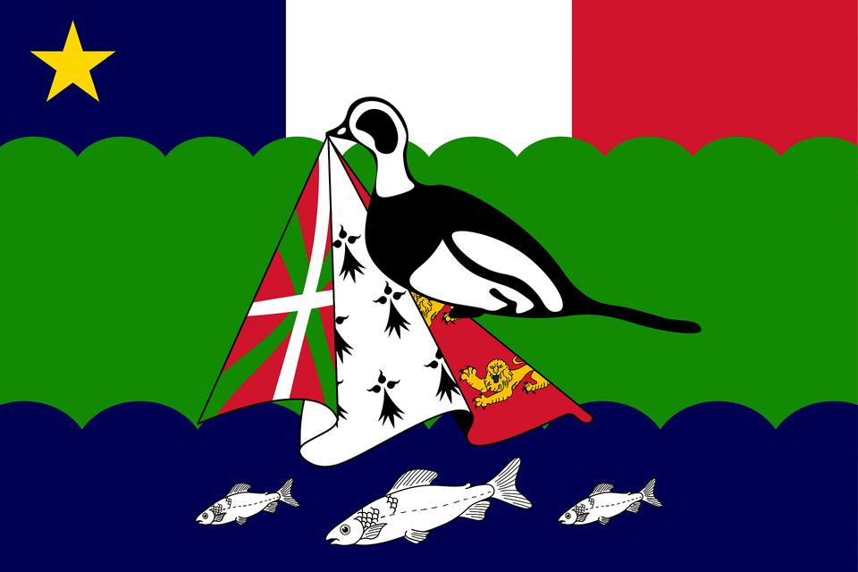 Flag Of Miquelon Langlade Clipart, Animal, Fish, Sea Life, Bird Free Png Download