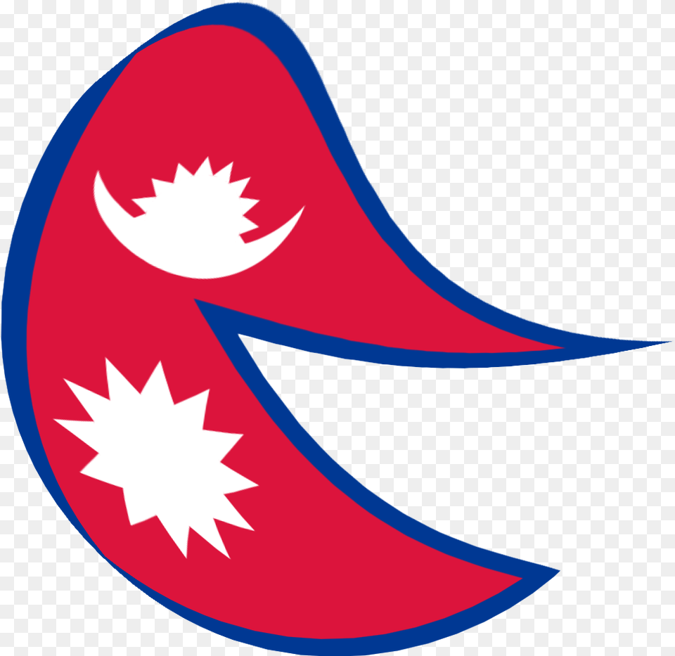 Flag Of Nepal But It S A Circle And It Looks Also Nepal Flag Transparent, Sticker, Logo, Animal, Fish Png Image