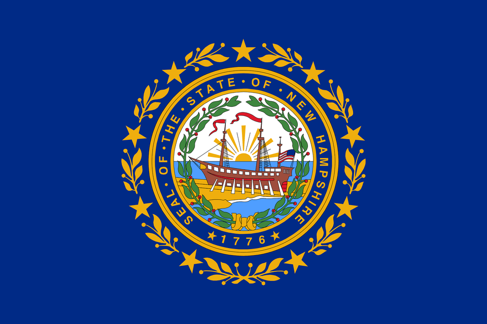 Flag Of New Hampshire Clipart, Emblem, Logo, Symbol Png Image