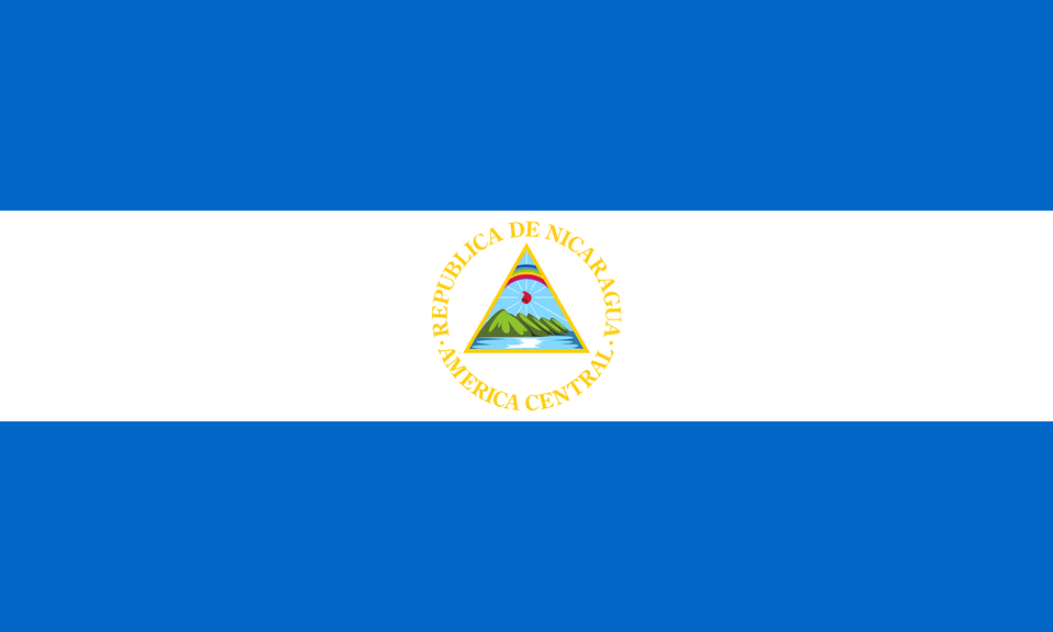 Flag Of Nicaragua Clipart, Triangle, Logo Png Image