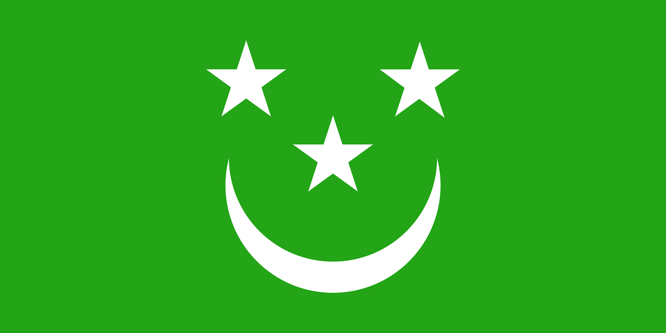 Flag Of North Caucasus Clipart, Symbol, Star Symbol, Green Png Image