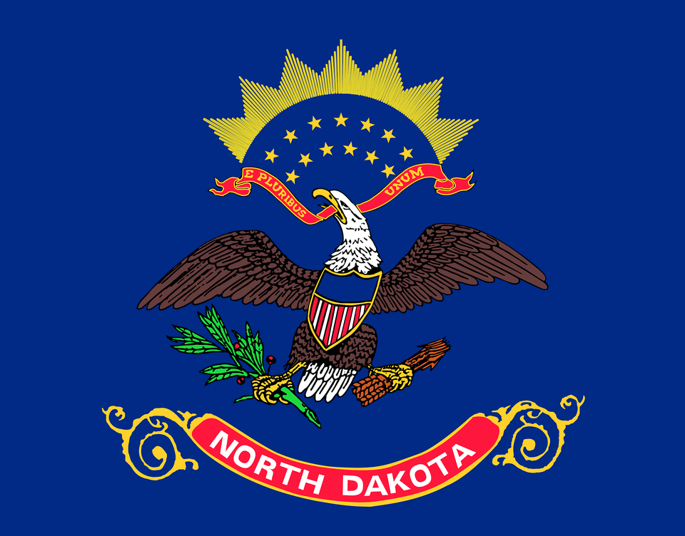 Flag Of North Dakota Clipart, Emblem, Symbol, Logo, Animal Png Image