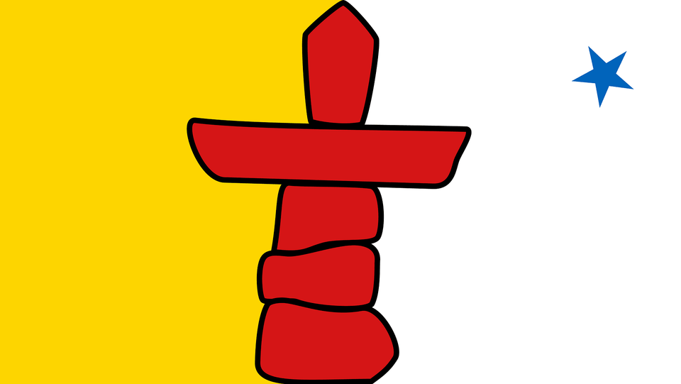 Flag Of Nunavut Clipart, Symbol, Device, Grass, Lawn Png