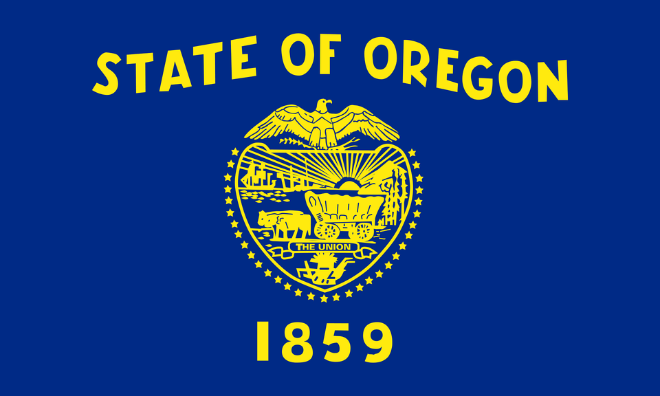 Flag Of Oregon Clipart, Logo, Badge, Symbol, Animal Free Png