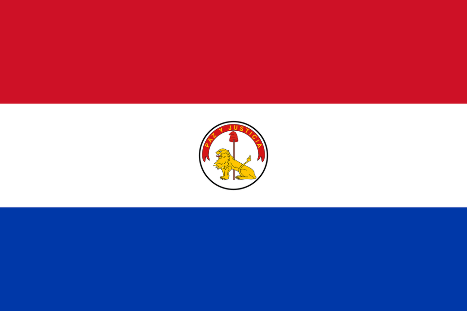 Flag Of Paraguay Reverse 1990 3 2 Clipart, Logo, Animal, Canine, Dog Png Image