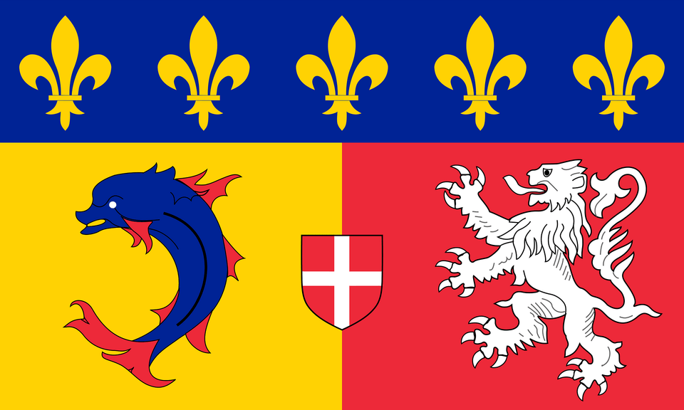 Flag Of Rhne Alpes Clipart, Emblem, Symbol Png Image