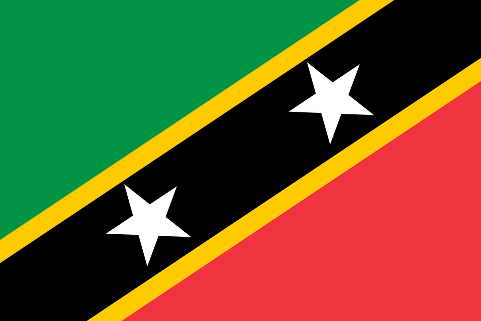 Flag Of Saint Kitts And Nevis 2008 Summer Olympics Clipart, Symbol, Star Symbol Free Png