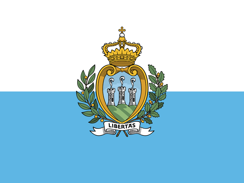 Flag Of San Marino Clipart, Emblem, Logo, Symbol, Badge Png Image