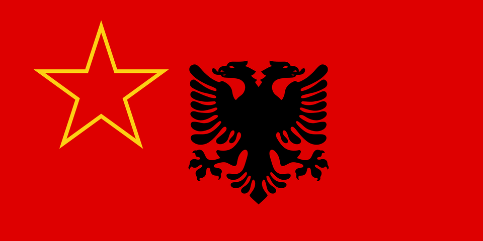 Flag Of Sfr Yugoslav Albanian Minority Clipart, Emblem, Symbol, Animal, Bird Free Png Download
