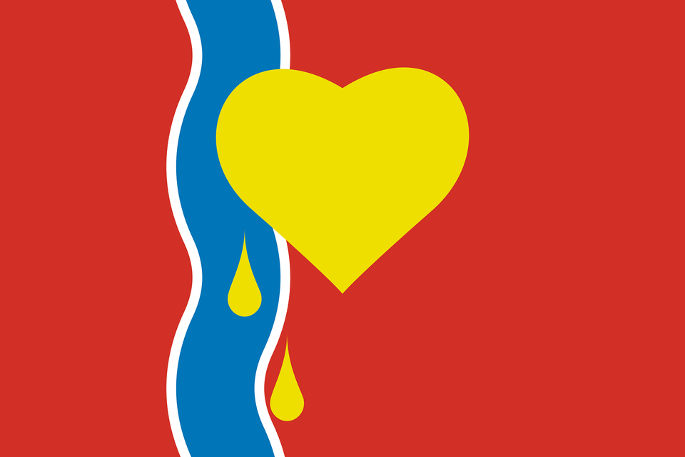 Flag Of Susuman Magadan Oblast Clipart, Heart Png Image