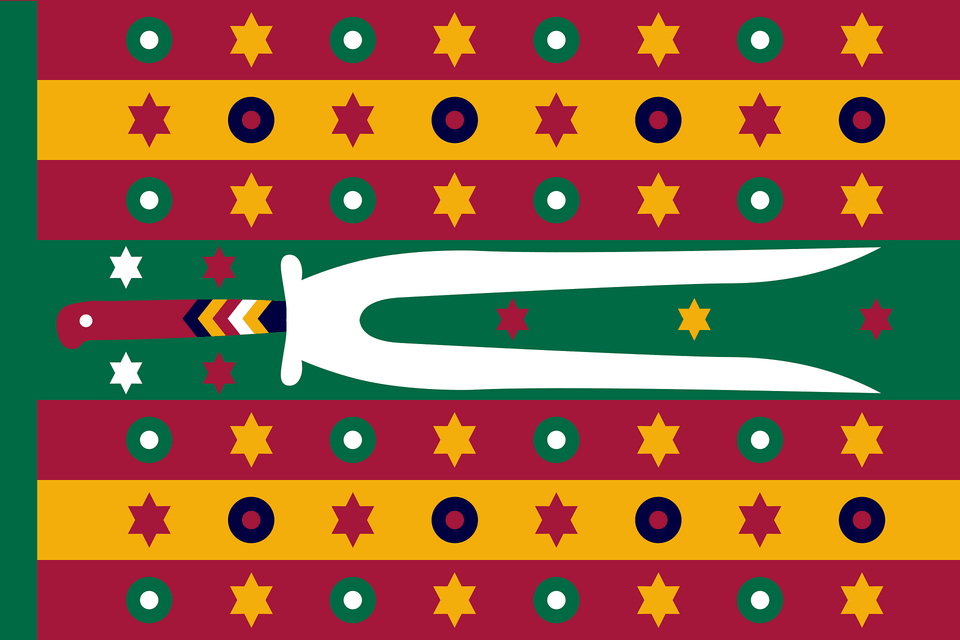 Flag Of The Bey Of Tunis Clipart, Cutlery, Fork, Sword, Weapon Free Png