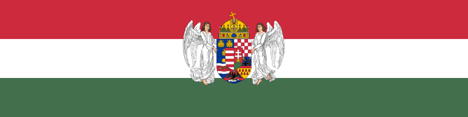 Flag Of The Common Ministries Of The Lands Of The Holy Hungarian Crown 1896 1915 Angels 4 1 Aspect Ratio Clipart, Person, Emblem, Symbol Png