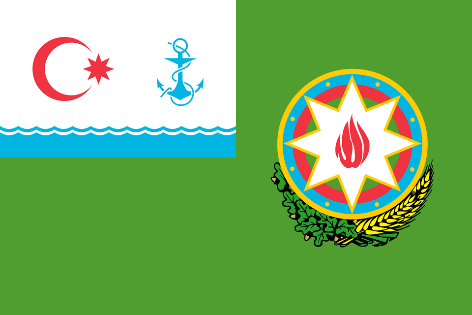 Flag Of The President Of Azerbaijan On Board Of A Ship Of The State Border Service Clipart, Logo, Symbol, Star Symbol Png Image