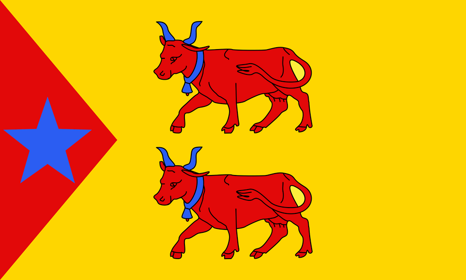 Flag Of The Principality Of Las Clipart, Animal, Bull, Mammal, Cattle Free Png