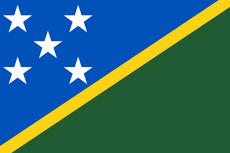 Flag Of The Solomon Islands 3 2 Clipart, Symbol, Star Symbol Free Png