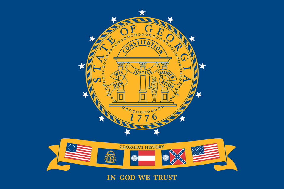 Flag Of The State Of Georgia Clipart, Logo, Emblem, Symbol, Badge Png