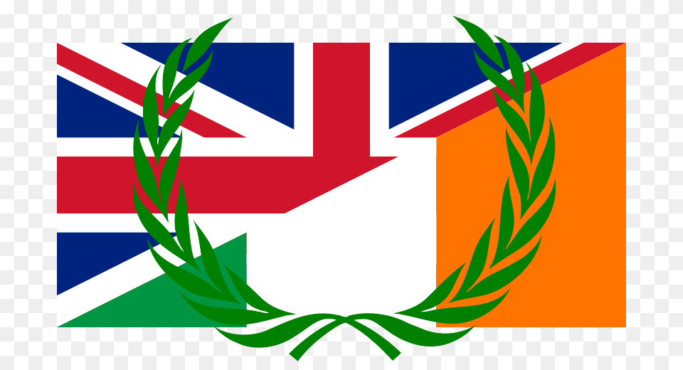 Flag Of The United Kingdom And Ireland With Laurel Wreath, Emblem, Symbol Free Png Download