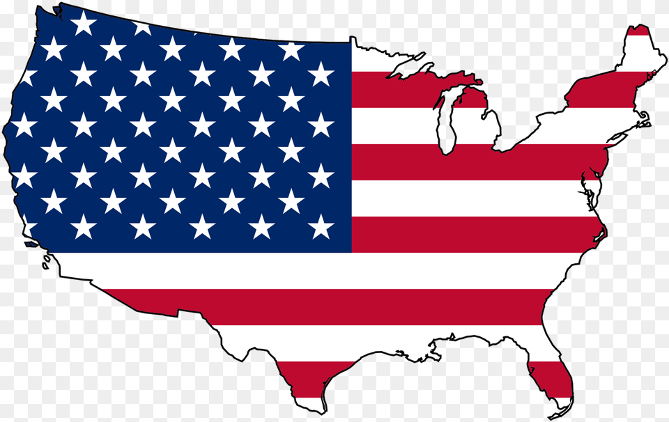 Flag Of The United States Map Clip Art Map Of Usa With Flag, American Flag, Adult, Bride, Female Free Png