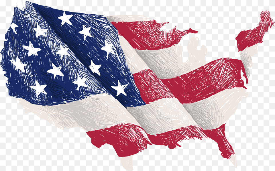 Flag Of The United States Map Painted American Flag, American Flag, Person Free Png