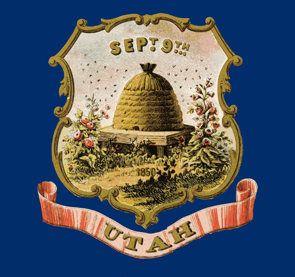 Flag Of The Utah Territory Clipart, Badge, Logo, Symbol Free Transparent Png