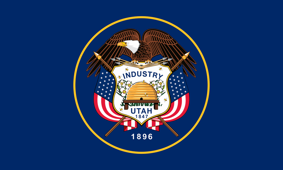 Flag Of Utah Clipart, Emblem, Symbol, Logo, Badge Free Transparent Png