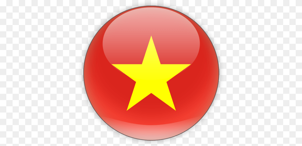 Flag Of Vietnam Vietnam Round Flag, Star Symbol, Symbol, Astronomy, Moon Png Image