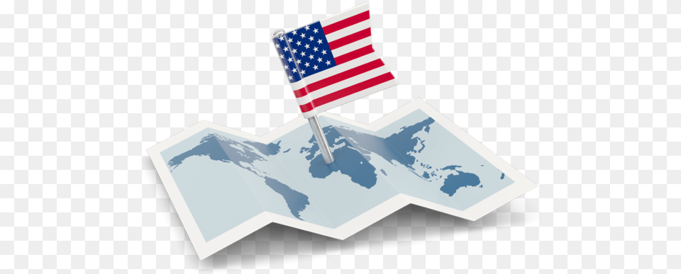 Flag Pin With Map South Korea Icon, American Flag Free Png