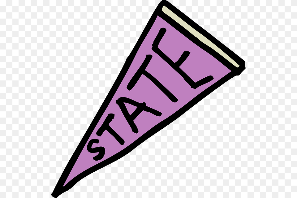 Flag State Drawing Cartoon Cheer Support Pennant State Clip Art, Text Free Transparent Png