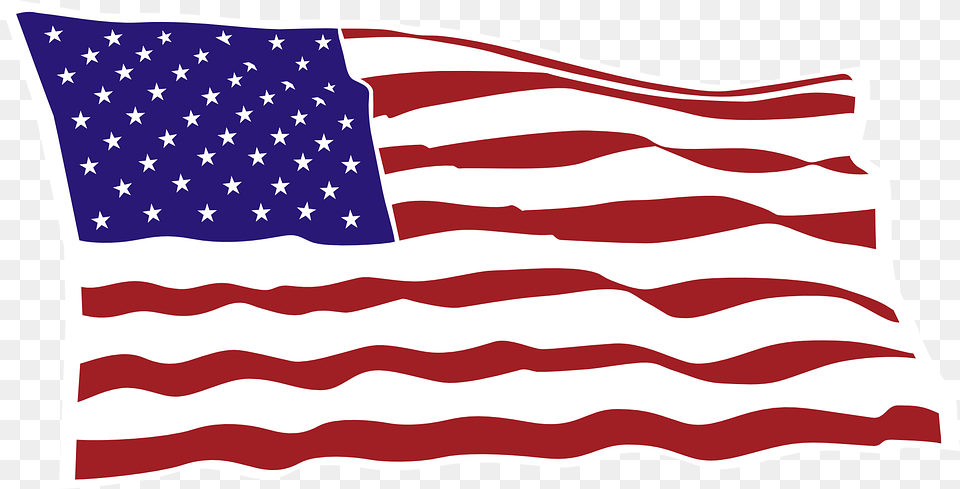 Flag Usa Red Striped Blue Star Stars And Stripes Waving American Flag Transparent, American Flag Png