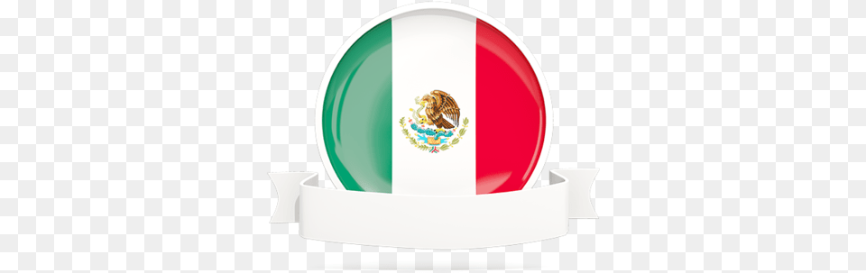 Flag With Empty Ribbon Coat Of Arms Of Mexico, Art, Pottery, Porcelain, Meal Free Png
