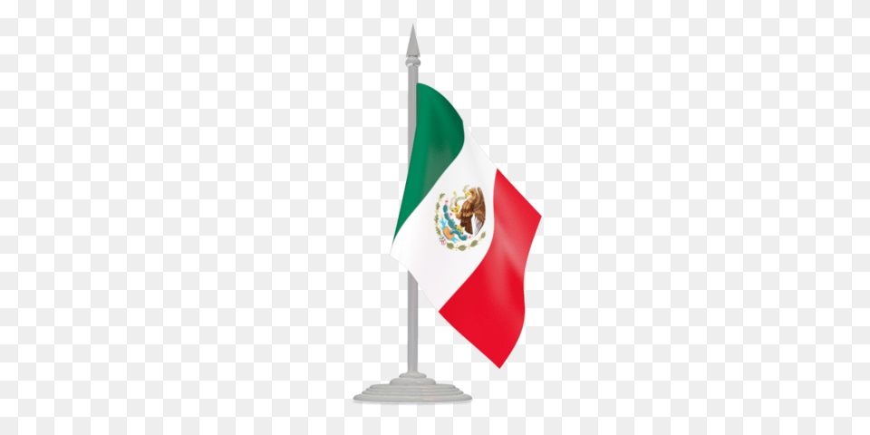 Flag With Flagpole Illustration Of Flag Of Mexico, Mexico Flag Free Transparent Png