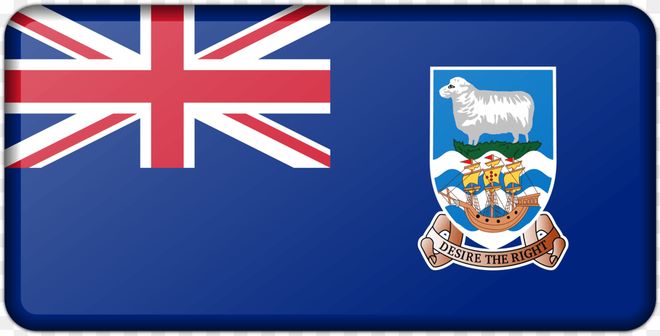 Flagcrestrectangle Falkland Islands Flag, Logo, Sticker, Animal, Bear Png