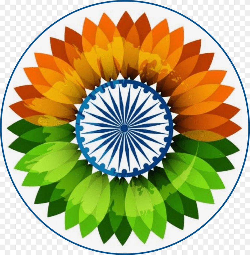 Flagindia Tiranga India Independenceday, Flower, Plant, Art, Sunflower Png