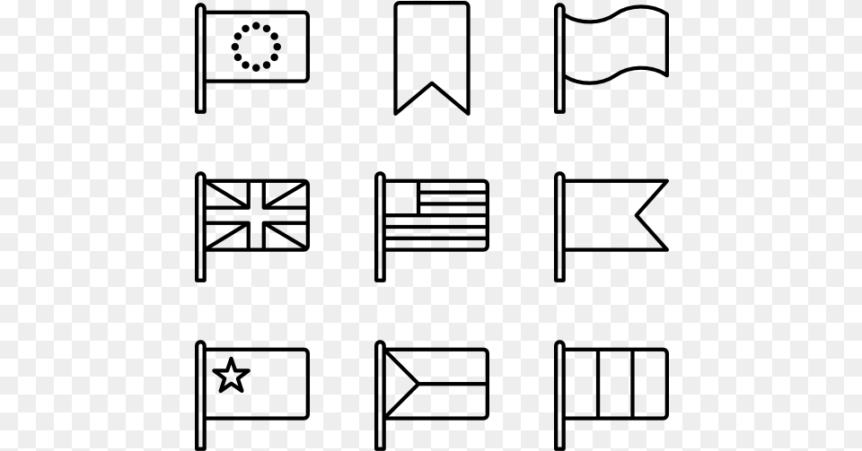 Flags Clipart Outline Flag Icon Bampw, Gray Free Transparent Png