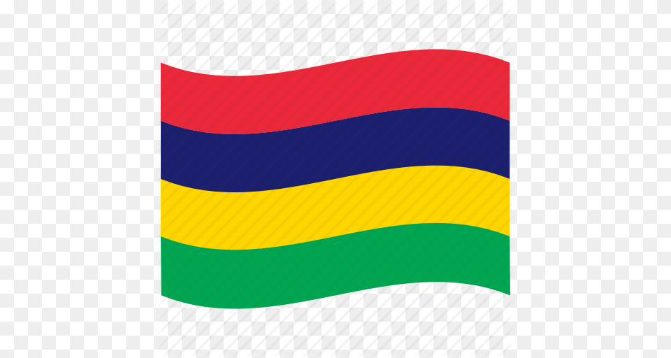 Flags Four Horizontal Mauritius Mu Stripes Waving Flag Icon Png