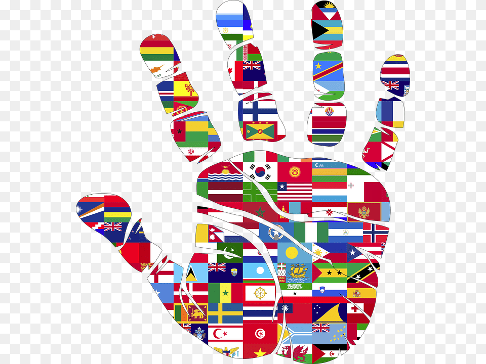 Flags Hand World Handprint Nations Love Banderas De Las Naciones Unidas, Art, Collage, Graphics Free Transparent Png