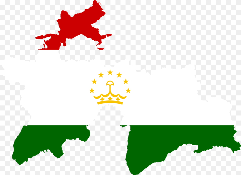 Flagtajikistanflag Of Tajikistan Tajikistan Map With Flag, Leaf, Plant, Chart, Plot Free Png Download