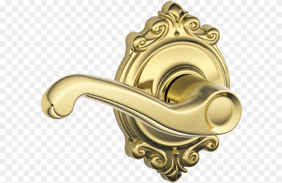 Flair Lever With Brookshire Trim Hall Amp Closet Lock Door Handle, Bronze, Bathroom, Indoors, Room Png Image