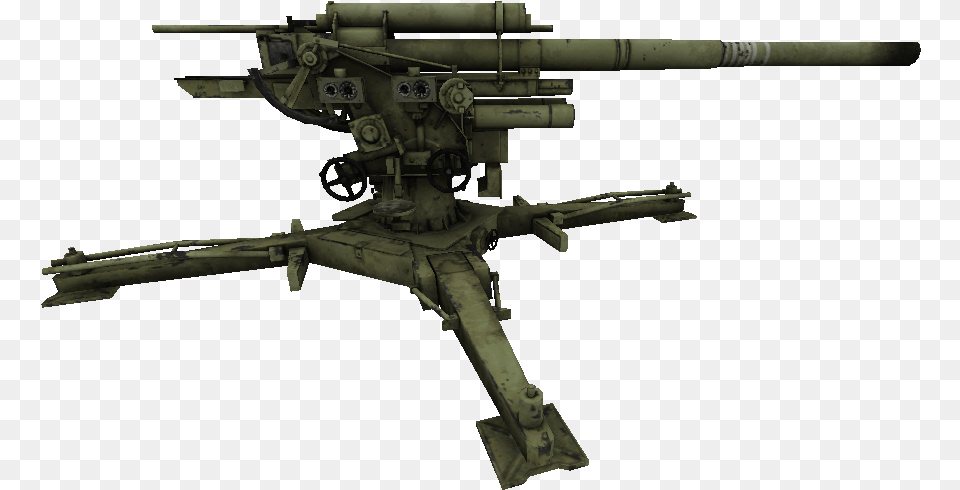 Flak 88 Sideways Waw Cod Waw Flak, Gun, Machine Gun, Weapon, Firearm Free Transparent Png